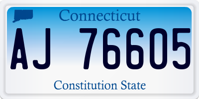 CT license plate AJ76605