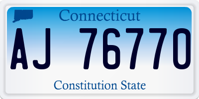 CT license plate AJ76770