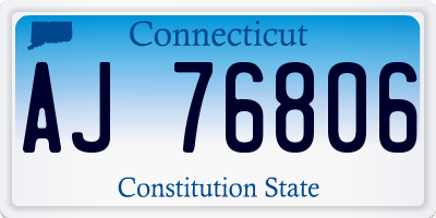 CT license plate AJ76806