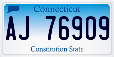 CT license plate AJ76909