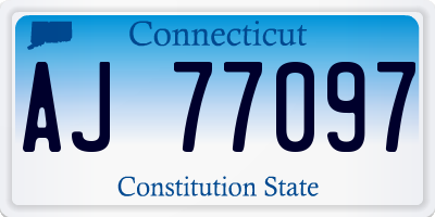 CT license plate AJ77097