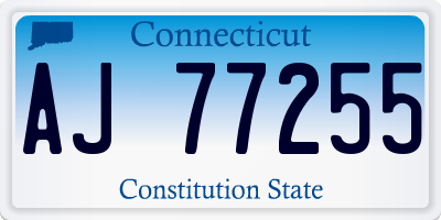 CT license plate AJ77255