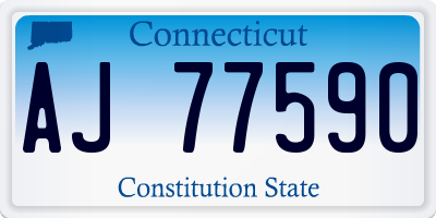 CT license plate AJ77590