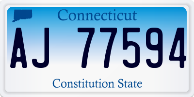 CT license plate AJ77594