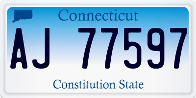 CT license plate AJ77597