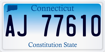 CT license plate AJ77610