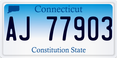 CT license plate AJ77903