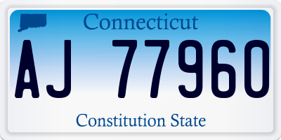 CT license plate AJ77960