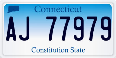 CT license plate AJ77979