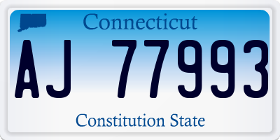 CT license plate AJ77993