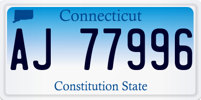 CT license plate AJ77996
