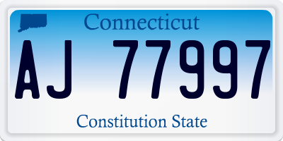 CT license plate AJ77997