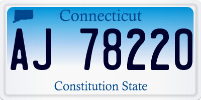 CT license plate AJ78220