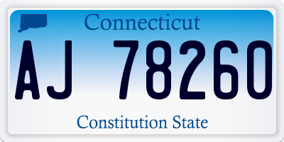 CT license plate AJ78260