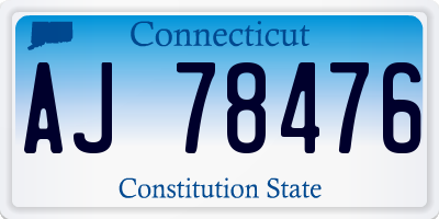 CT license plate AJ78476