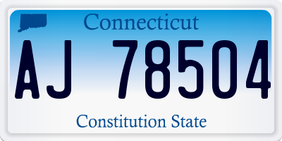 CT license plate AJ78504