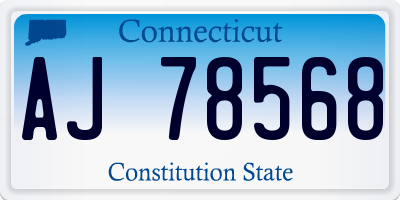 CT license plate AJ78568