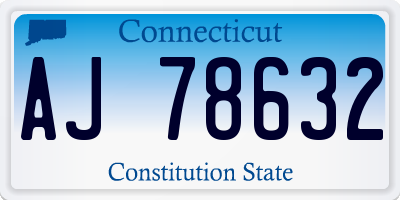 CT license plate AJ78632