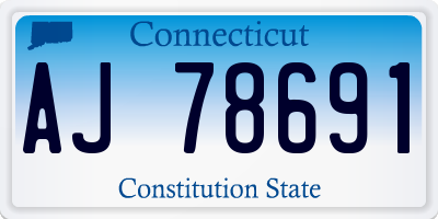 CT license plate AJ78691