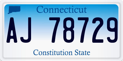 CT license plate AJ78729
