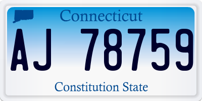 CT license plate AJ78759