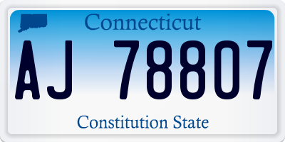 CT license plate AJ78807