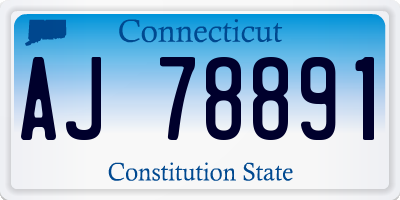 CT license plate AJ78891