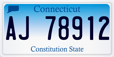 CT license plate AJ78912