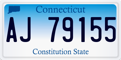 CT license plate AJ79155