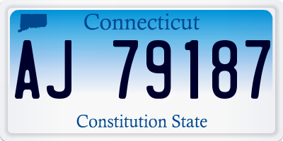 CT license plate AJ79187