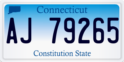 CT license plate AJ79265