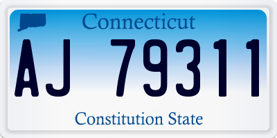 CT license plate AJ79311