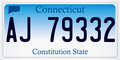 CT license plate AJ79332