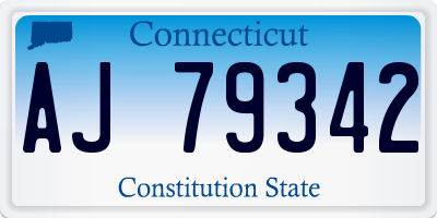 CT license plate AJ79342