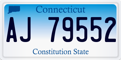 CT license plate AJ79552