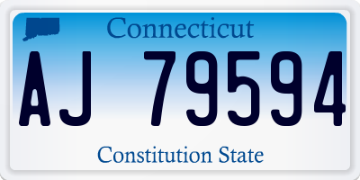 CT license plate AJ79594