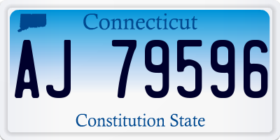 CT license plate AJ79596