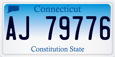 CT license plate AJ79776