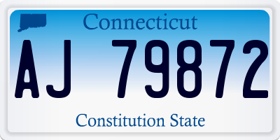 CT license plate AJ79872