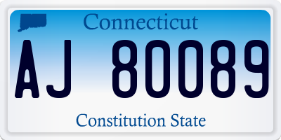 CT license plate AJ80089