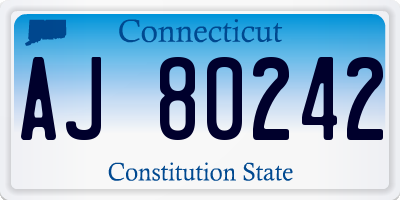 CT license plate AJ80242