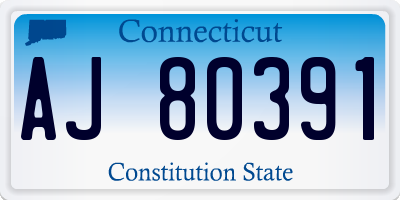 CT license plate AJ80391