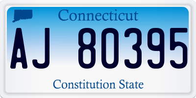 CT license plate AJ80395