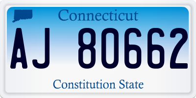 CT license plate AJ80662