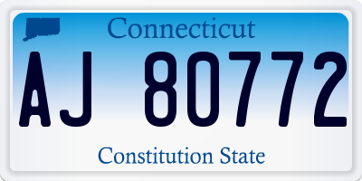CT license plate AJ80772