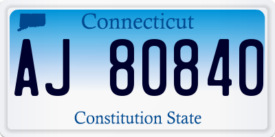 CT license plate AJ80840