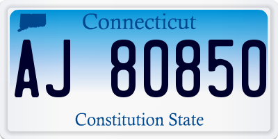 CT license plate AJ80850