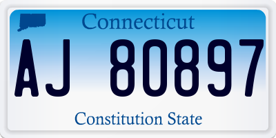 CT license plate AJ80897