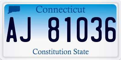 CT license plate AJ81036