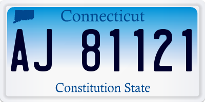 CT license plate AJ81121